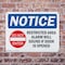 Signmission Restricted Area Alarm Will Sound OSHA Notice Sign, Plastic, 14in W x 10in L, 2PK OS-2PACK-NS-P-1014-L-18073 - alternate 6